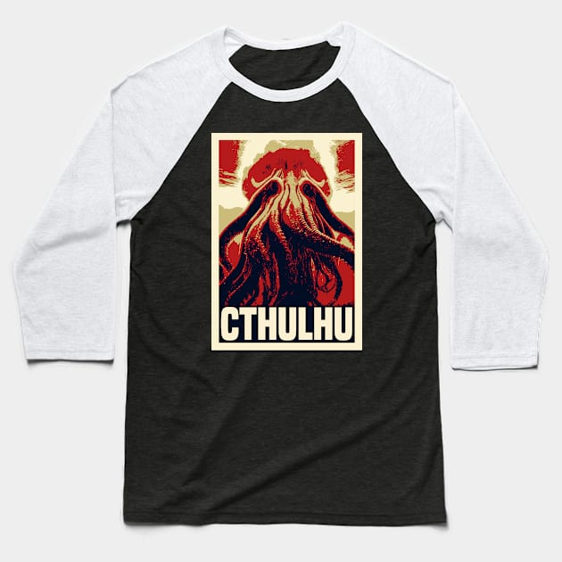 Cthulhu Pop Art Style Baseball T-Shirt by mia_me